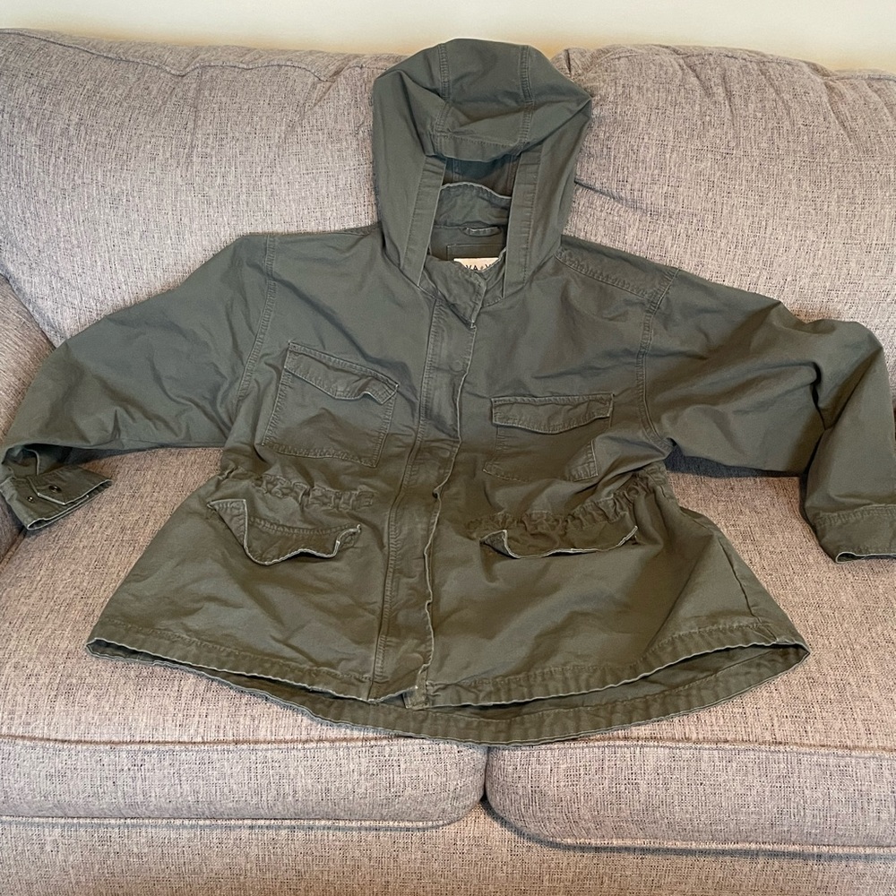 Target Ava & Viv cotton 1x olive green hooded jacket.